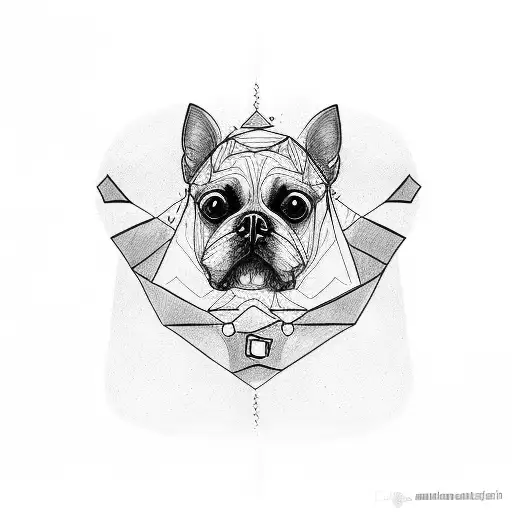 Sketch "Elder Dog In Black Color Sleeps And Younger Dog Sleeps On His Brother's Neck tattoo design idea