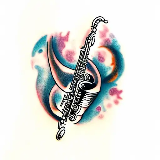 musician playing saxophone  tattoo design idea