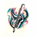 musician playing saxophone  tattoo design idea