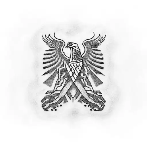 Albanian and Romanian flags intertwined tattoo design idea