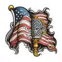 US folded flag  tattoo design idea