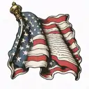 US folded flag  tattoo design idea