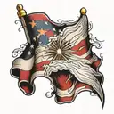 US folded flag  tattoo design idea