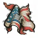 US folded flag  tattoo design idea