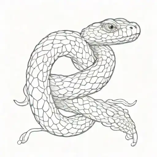 snake handshake tattoo design idea
