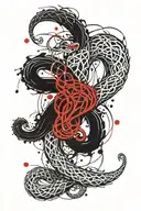 celtic snake coiled tattoo design idea