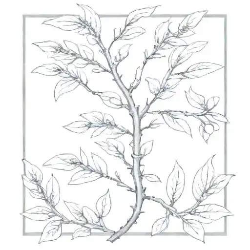 Olive branch instead of snake in rod of Asclepius tattoo design idea