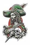 Saint Jude, Mexican Flag tattoo design idea