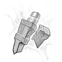 Thor Mjolnir Hammer in Marvel style, outlines only tattoo design idea