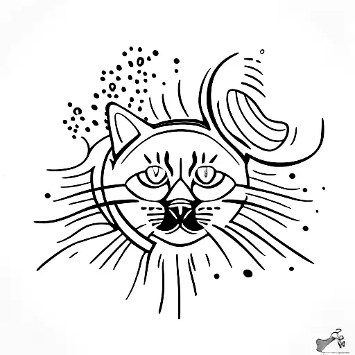 A minimalist tattoo of a cat's paw print with a small saw blade incorporated into it, representing the client's interest in both cats and the Saw movies. tattoo design idea