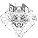 Create a stylized origami fox to symbolize the cleverness and adaptability of my children. Use geometric shapes tattoo design idea