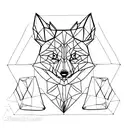 Create a stylized origami fox to symbolize the cleverness and adaptability of my children. Use geometric shapes tattoo design idea