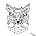 Create a stylized origami fox to symbolize the cleverness and adaptability of my children. Use geometric shapes tattoo design idea