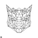 Create a stylized origami fox to symbolize the cleverness and adaptability of my children. Use geometric shapes tattoo design idea