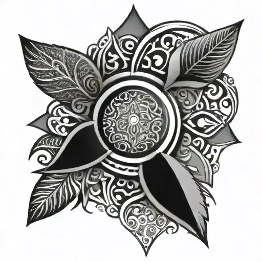 maori inspired mandala design incorporating elements tattoo design idea