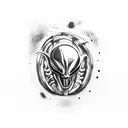 Xenomorph chasing a ball tattoo design idea