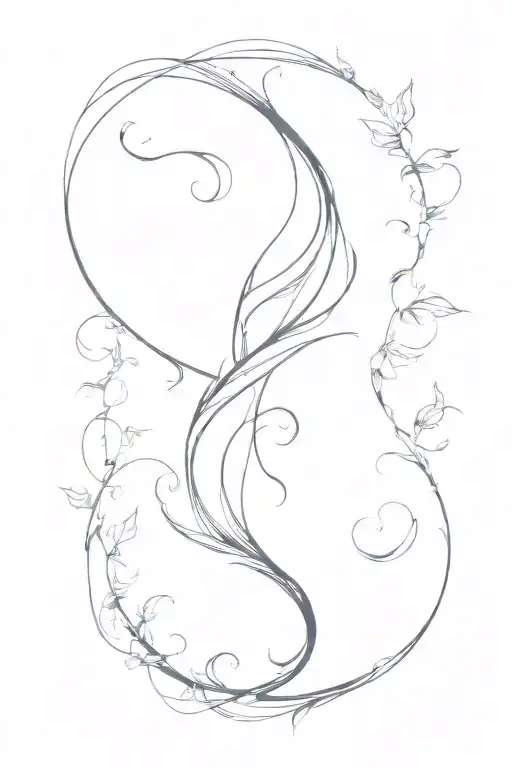 wind wild tornado swirl  with seperate leaves circling tattoo design idea