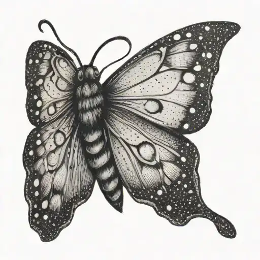 A moth emerging from a raindrop tattoo design idea