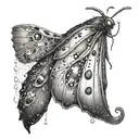 A moth emerging from a raindrop tattoo design idea
