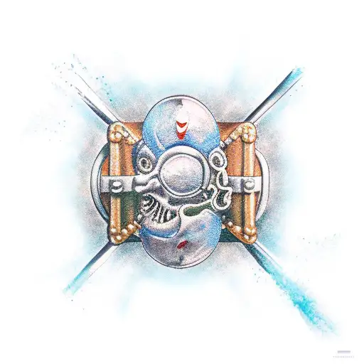 mimic treasure chest  tattoo design idea