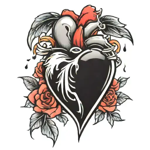 Broken heart but full of pride tattoo design idea