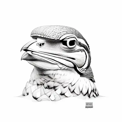 pepe el pollo con fondo de playa  tattoo design idea