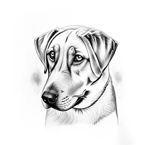 labrador, ghost, clouds, movies, friendship, time tattoo design idea