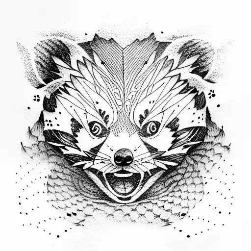 red panda tattoo design idea