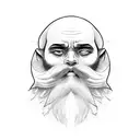 a bearded lonely monk tattoo design idea