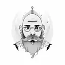 a bearded lonely monk tattoo design idea