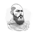 a bearded lonely monk tattoo design idea