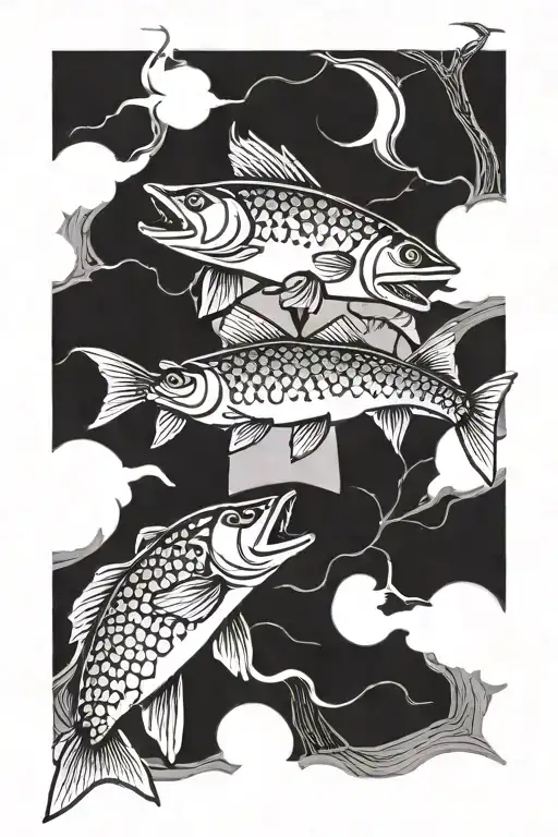 fishing son and dad memorial tattoo design idea