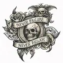never failure always a lesson band tattoo tattoo design idea