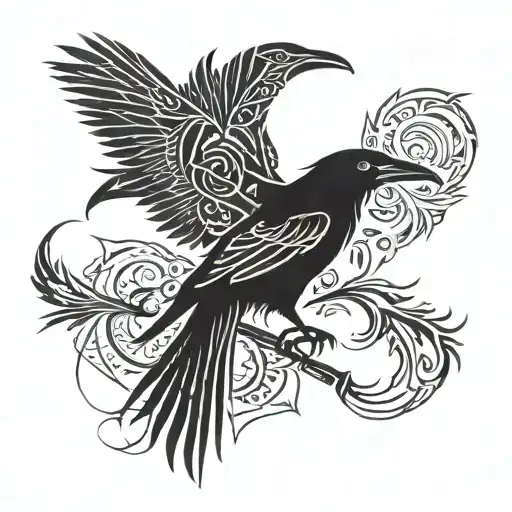 Hugin & Munin Raven tattoo design idea