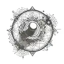 Incorporate a gear shift knob into a geometric pattern tattoo on the chest tattoo design idea