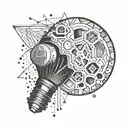 Incorporate a gear shift knob into a geometric pattern tattoo on the chest tattoo design idea