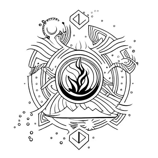 Air and water element  tattoo design idea