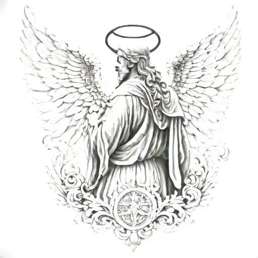 back tattoo acr angel uriel  tattoo design idea