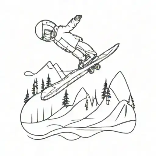 snowboard tattoo design idea