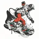 snowboard tail grab tattoo design idea