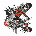 snowboard tail grab tattoo design idea