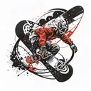 snowboard tail grab tattoo design idea