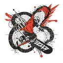 snowboard tail grab tattoo design idea