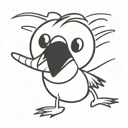 angry duck  tattoo design idea