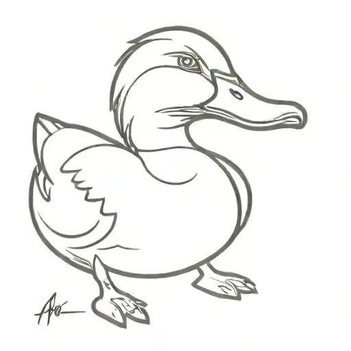 angry duck  tattoo design idea