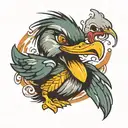 angry duck  tattoo design idea