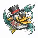 angry duck  tattoo design idea