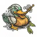 angry duck  tattoo design idea