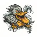 angry duck  tattoo design idea