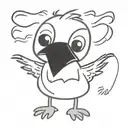 angry duck  tattoo design idea